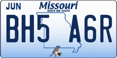 MO license plate BH5A6R