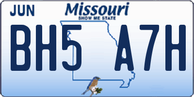 MO license plate BH5A7H