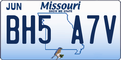 MO license plate BH5A7V