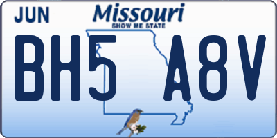 MO license plate BH5A8V