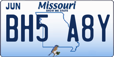 MO license plate BH5A8Y