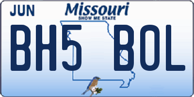 MO license plate BH5B0L