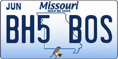MO license plate BH5B0S