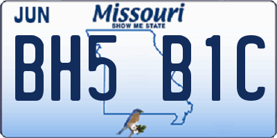 MO license plate BH5B1C