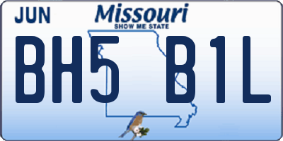 MO license plate BH5B1L