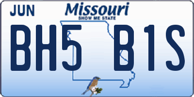 MO license plate BH5B1S