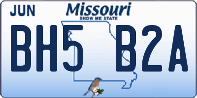 MO license plate BH5B2A