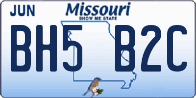 MO license plate BH5B2C