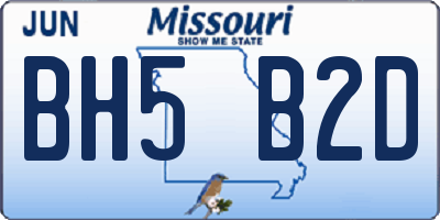 MO license plate BH5B2D