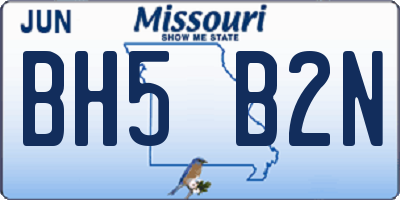 MO license plate BH5B2N