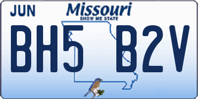 MO license plate BH5B2V