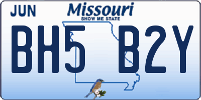 MO license plate BH5B2Y
