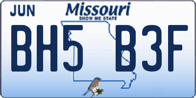 MO license plate BH5B3F