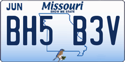 MO license plate BH5B3V
