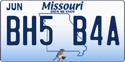 MO license plate BH5B4A