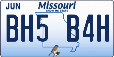 MO license plate BH5B4H