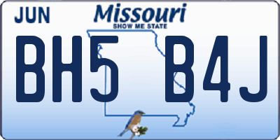 MO license plate BH5B4J