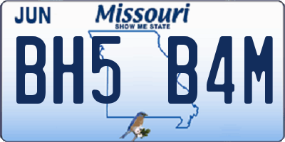 MO license plate BH5B4M