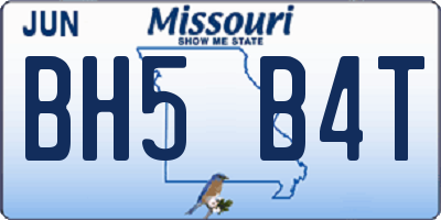 MO license plate BH5B4T