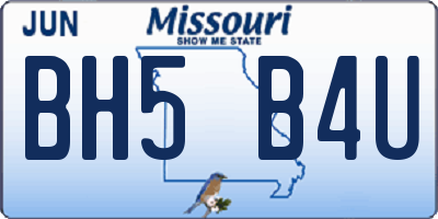 MO license plate BH5B4U
