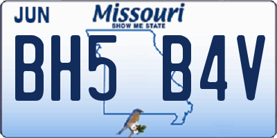 MO license plate BH5B4V