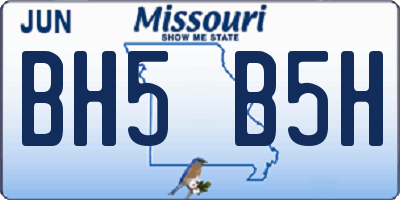 MO license plate BH5B5H
