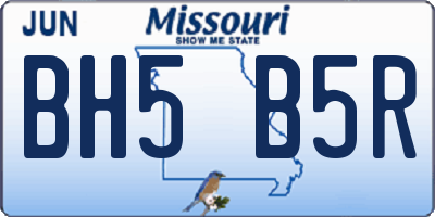 MO license plate BH5B5R