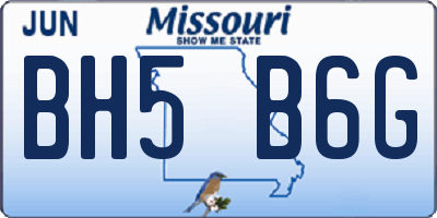 MO license plate BH5B6G