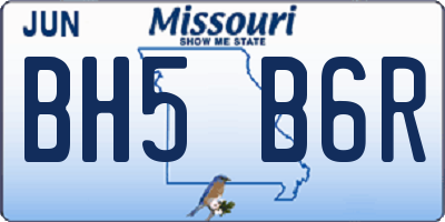 MO license plate BH5B6R