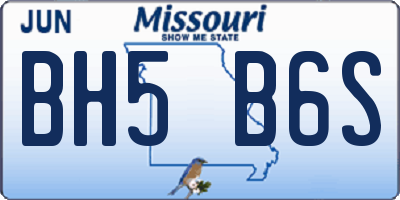MO license plate BH5B6S