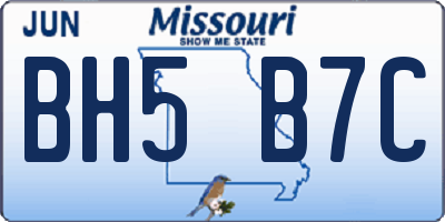 MO license plate BH5B7C