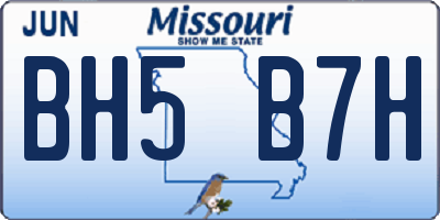 MO license plate BH5B7H