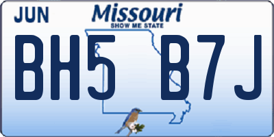 MO license plate BH5B7J