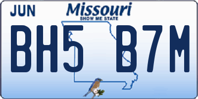 MO license plate BH5B7M