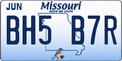 MO license plate BH5B7R