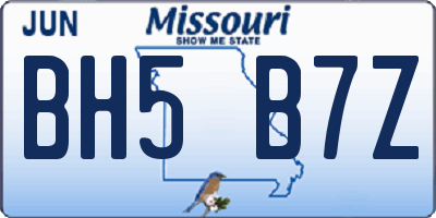 MO license plate BH5B7Z