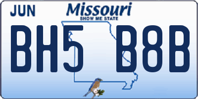 MO license plate BH5B8B