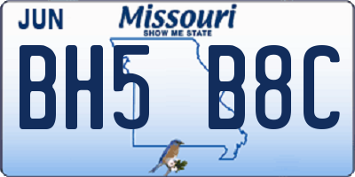 MO license plate BH5B8C