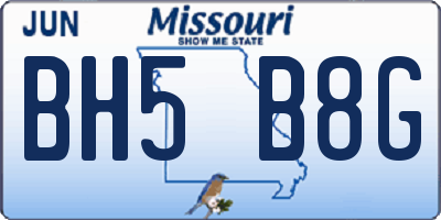 MO license plate BH5B8G