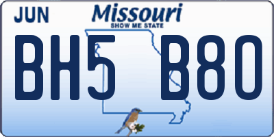 MO license plate BH5B8O