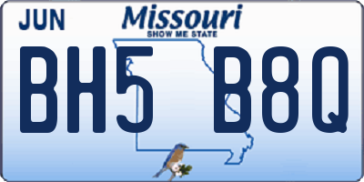 MO license plate BH5B8Q