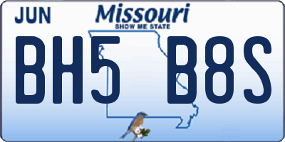 MO license plate BH5B8S