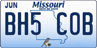 MO license plate BH5C0B