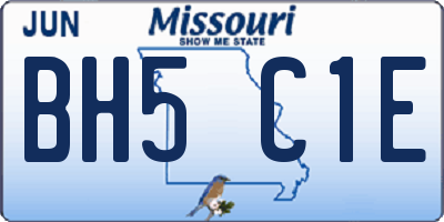 MO license plate BH5C1E