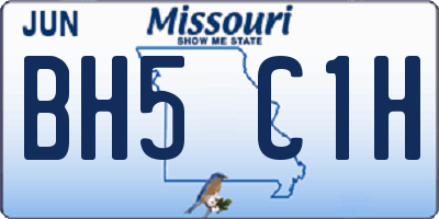 MO license plate BH5C1H