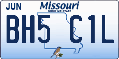 MO license plate BH5C1L