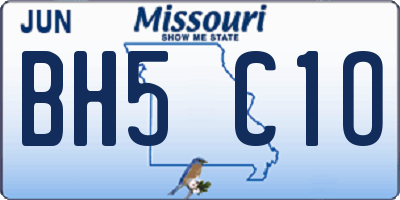 MO license plate BH5C1O