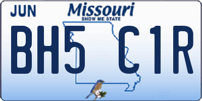 MO license plate BH5C1R