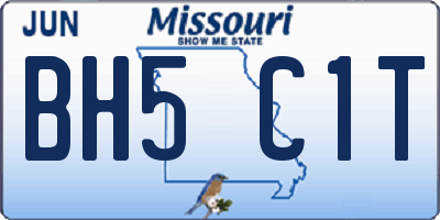 MO license plate BH5C1T