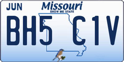 MO license plate BH5C1V